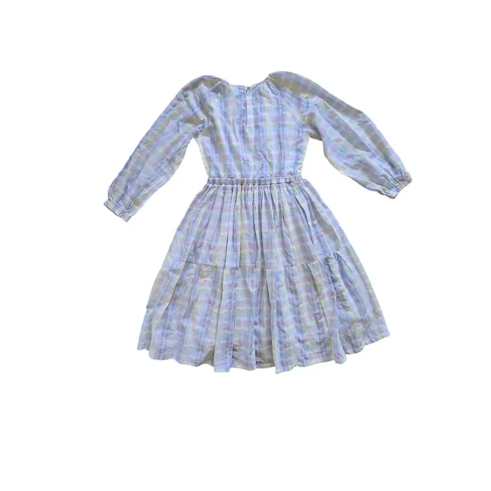 Cosmosophie Isolda Dress in Castle Print Pastel Plaid Preppy Classic Size 14‎